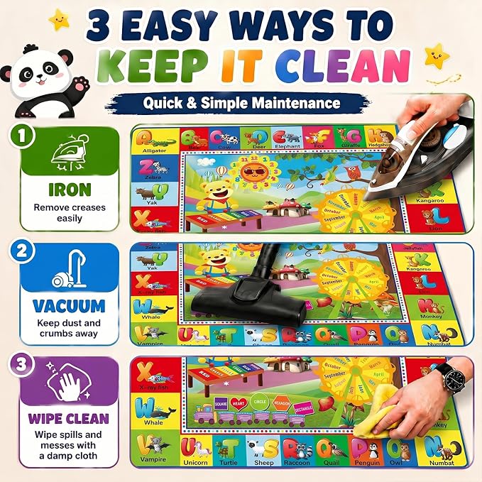 ABC Kids Play Rug, Non-Slip Classroom Carpet, soft low-pile surface, non-slip - Image 6