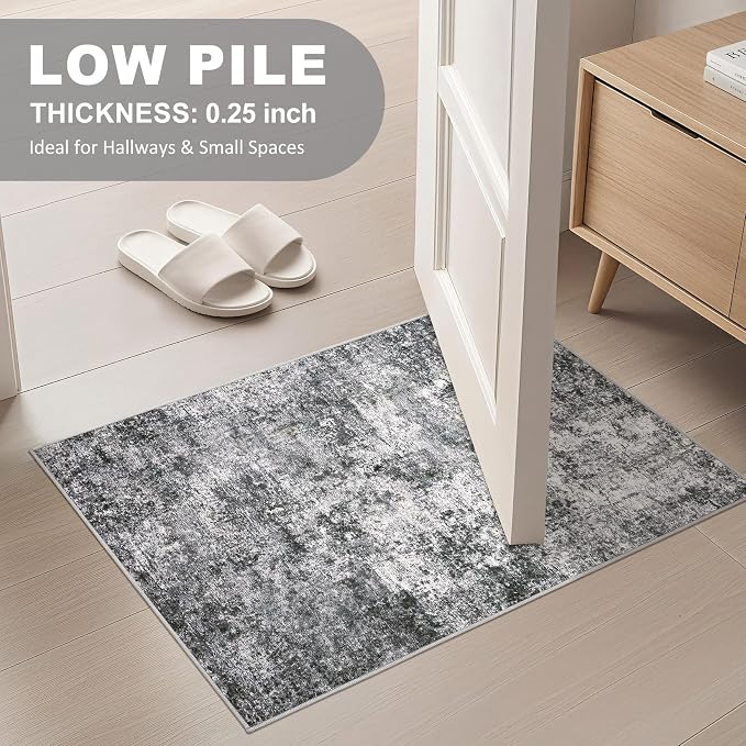 DMOYEST 2x3 Entryway Area Rug: Washable Neutral Modern Abstract Small Rug - Image 3