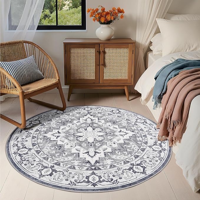 Lessymo 4FT Washable Round Area Rugs - Image 2