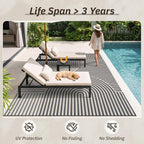 AMOAMI Outdoor Rug Patio Rug 9x12 ft Quick Dry Flatweave Textured Machine - Image 5
