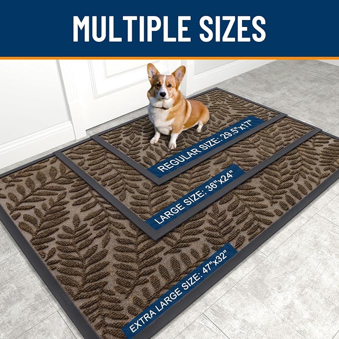 OLANLY Door Mat Indoor Outdoor Entrance, Waterproof All-Weather All-Season - Image 3