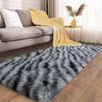 Soft Runner Rugs for Bedroom Hallways, 2x4 Black and White Fluffy Shag Throw - Image 5
