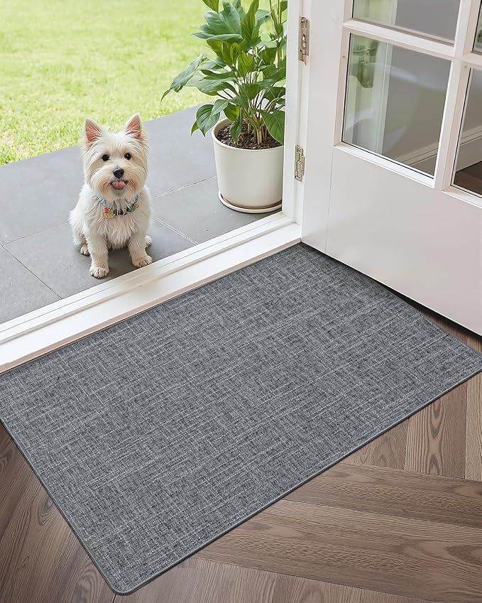Color&Geometry Ultra Thin Indoor Door Mat 24"x36", Non Slip Rubber Backed Dirt - Image 9