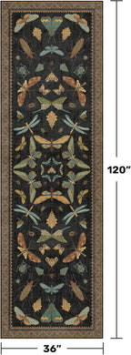 Green and Black 3x10 Wide Washable Runner Rugs - Image 2