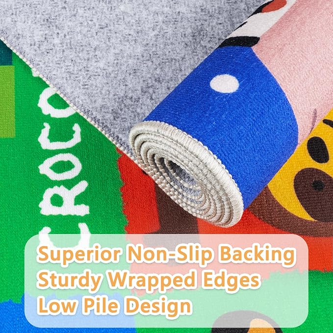 Kids Rug 4x6 Animal Alphabet Play Mat Educational Learning Area Rug Soft - Image 3