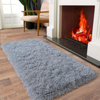 Soft Runner Rugs for Bedroom Hallways, 2x4 Grey Fluffy Shag Throw Area Rug Non - Image 3