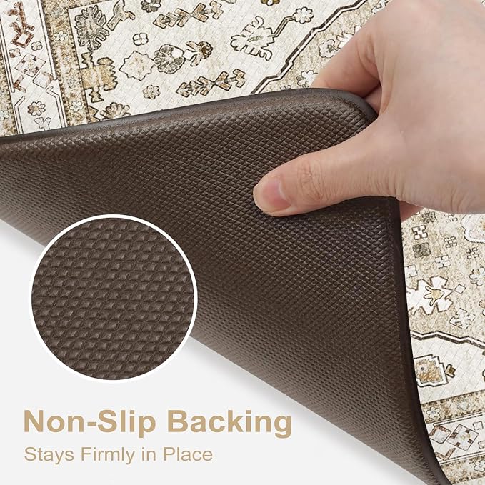 Collive Boho Kitchen Mats for Floor 2 Piece, Cushioned Anti Fatigue Kitchen Mat - Image 5