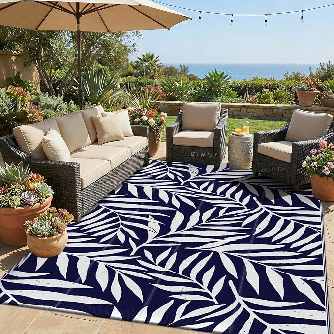 Smiry Outdoor Rug 5x8 ft, Waterproof Reversible Plastic Straw Rugs, Outdoor by Smiry