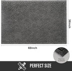 HIYARD Sturdy Front Door Mat, Absorbent Muddy Dirt Resist Welcome Door Mats - Image 2