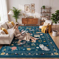 Unirea 5x7 Dark Blue Cat Area Rug by UNIREA
