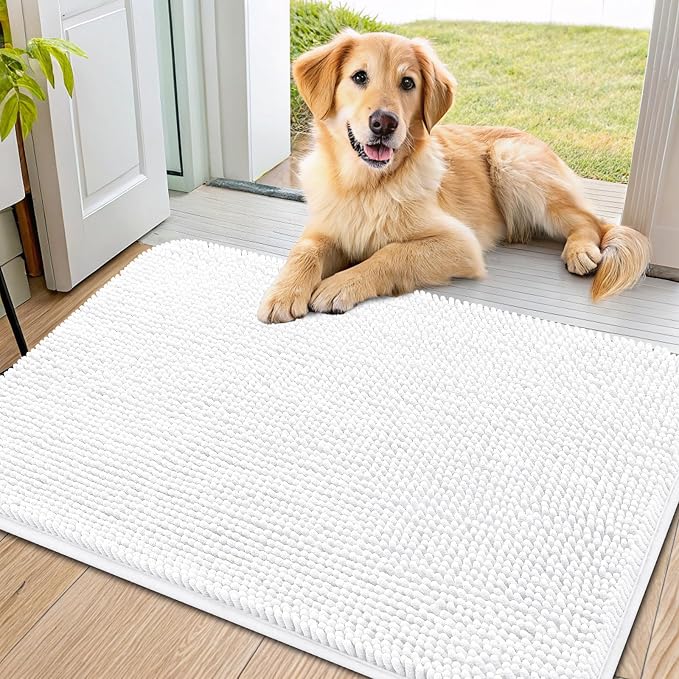 Smiry Dog Door Mat for Muddy Paws 36x24, Absorbent Dirt Trapper, Non-Slip by Smiry