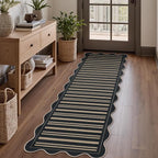 Striped Easy Jute Runner Rug, 2x6 Kitchen Rug Non Slip Washable Outdoor Runner by LORWER