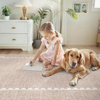 GarveeHome Scalloped Bow Rug for Living Room, Solid Camel Rug for Dorm - Image 7