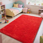 Red Shag Area Rugs for Bedroom Living Room, Ultra Soft Fluffy Christmas Area - Image 5