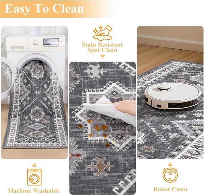HEBE Boho Kitchen Rug Sets 3 Piece - Image 4