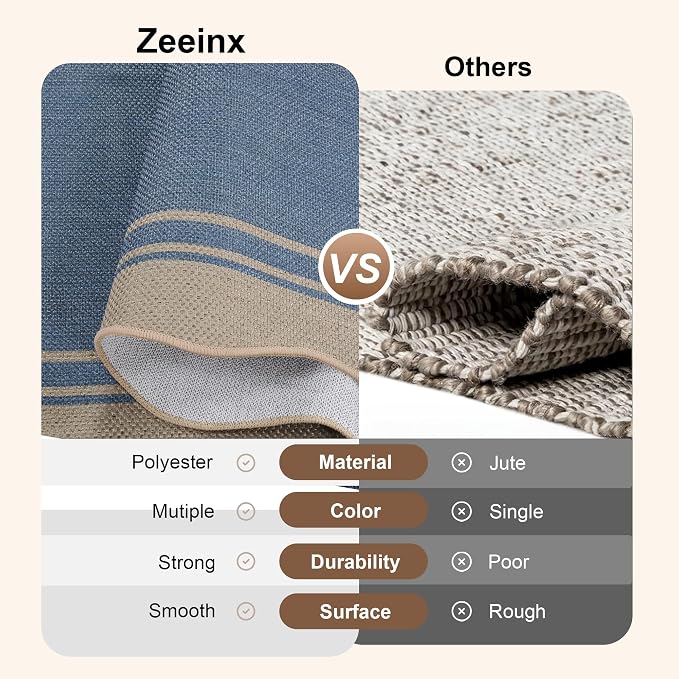 Easy Jute Kitchen Rug 2x3 Front Door Mat Washable Non Slip Entryway Rug - Image 4
