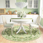 RELEANY Area Rugs Round 6ft Washable Non-Slip, Floral Vintage Distress - Image 3