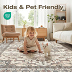 9x12 Area Rugs Living Room: Washable Vintage Rug Large Non-Slip Stain Resistant - Image 3