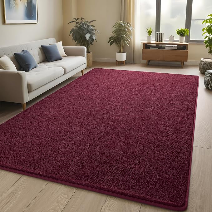 Pettop 6x9 ft Burgundy Red Area Rugs - Image 8
