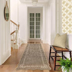 GarveeHome Scalloped Bow Rug for Living Room, Solid Brown Rug for Dorm - Image 3
