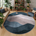 Abstract Round Rugs for Living Room, Circlr Area Rug for Bedroom 8ft Non Slip by Sungea