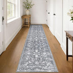 KILOCOCO Runner for Hallway 2.6x14 Runner Rug Printed Vintage Floral Washable - Image 8