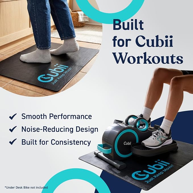 Cubii Non-Slip Workout Mat for Under Desk Ellipticals, Floor Protection - Image 8