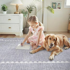 GarveeHome Scalloped Bow Rug for Living Room, Solid Grey Rug for Dorm, Washable - Image 8