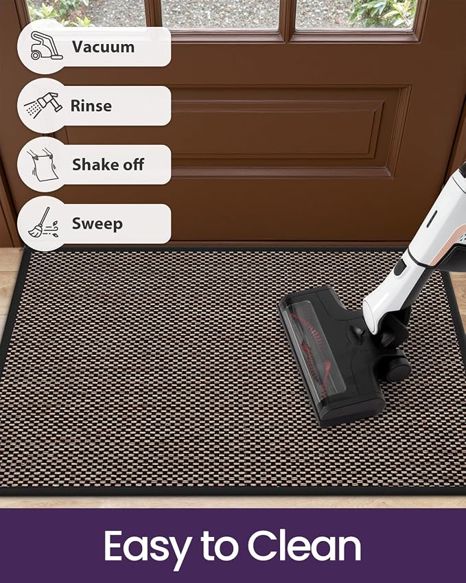 DEXI Ultra Thin Entryway Indoor Door Mat 24x36, Non Slip Rubber Backing Inside - Image 8