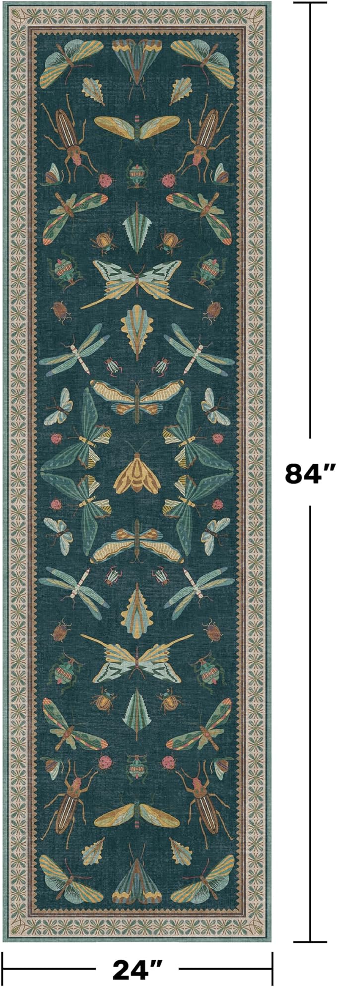 Hazo Haus Washable 2x7 Kitchen Sink Runner Rug, Teal Boho Bathroom Carpet - Image 2