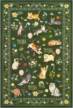 Unirea 9x12 Dark Green Cat Area Rug - Image 2