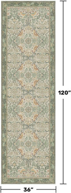 Sage Green10 ft Long Runner Rugs - Image 2