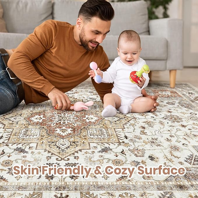 Vintage Living Room Area Rug 7x9 - Image 4