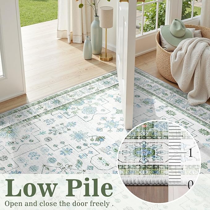 DCX Green 4x6 Rug, Kid & Pet Friendly - Image 9
