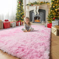 Amdrebio Tie-Dyed Pink and White Area Rugs by Amdrebio