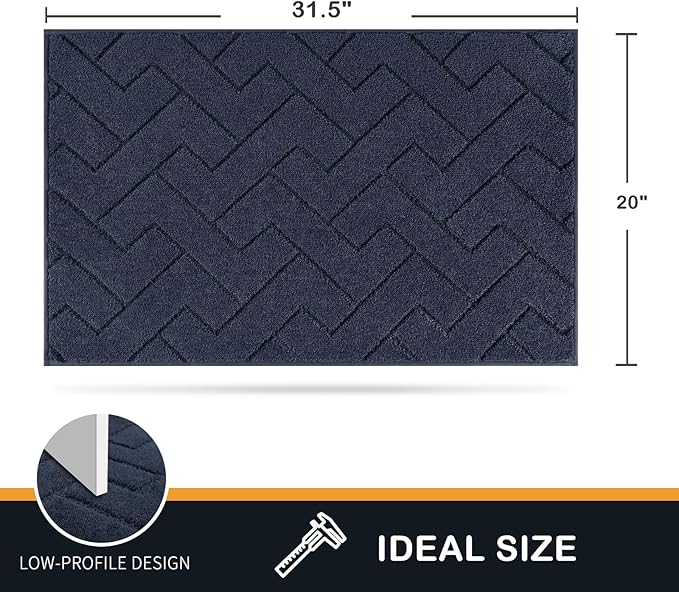 PURRUGS Dirt Trapping Door Mat 20" x 31.5", Non-Slip Machine Washable Entry Rug - Image 2
