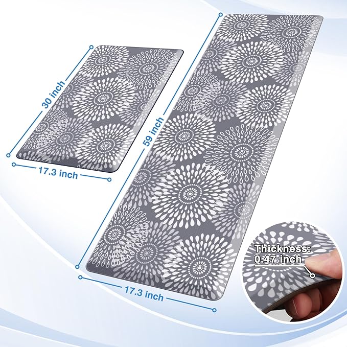 LuxStep Kitchen Mats for Floor, 0.47 inch Thicker Cushioned Rug Anti-Fatigue - Image 3