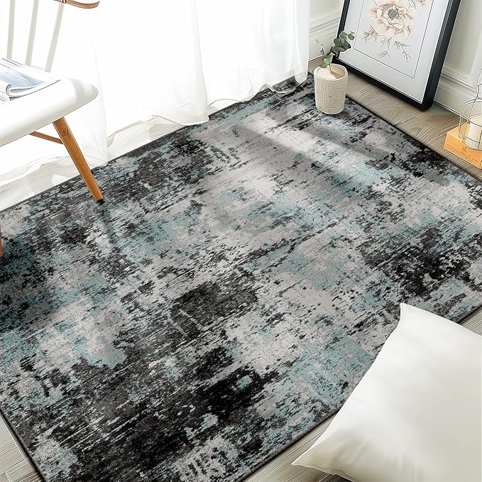 RELEANY Washable Area Rugs 4'x6' Non-Slip Modern Abstract Soft by RELEANY
