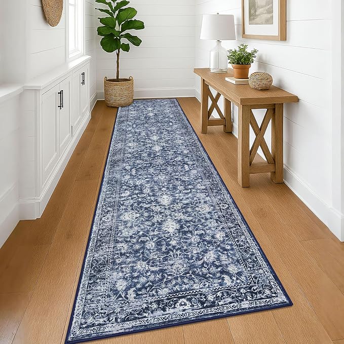 KILOCOCO Runner for Hallway 3x12 Runner Rug Printed Vintage Floral Washable Rug - Image 3