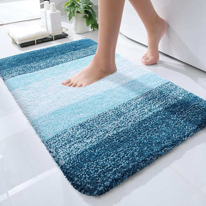 OLANLY Small Bathroom Rugs Mat 24x16, Extra Soft Absorbent Microfiber Bath Rugs by OLANLY