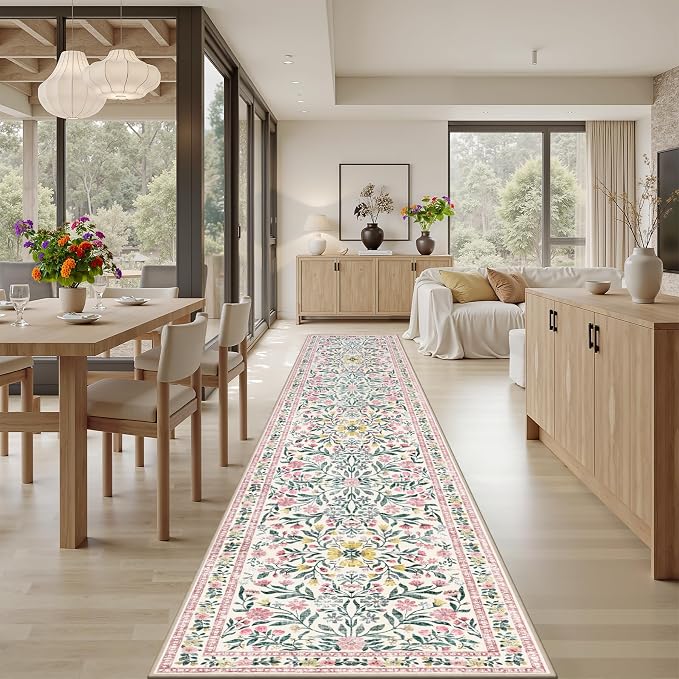 Runner Rug for Entryway: 2.6x14 Kitchen Rugs Non Slip Washable Ultra-Thin Soft - Image 4