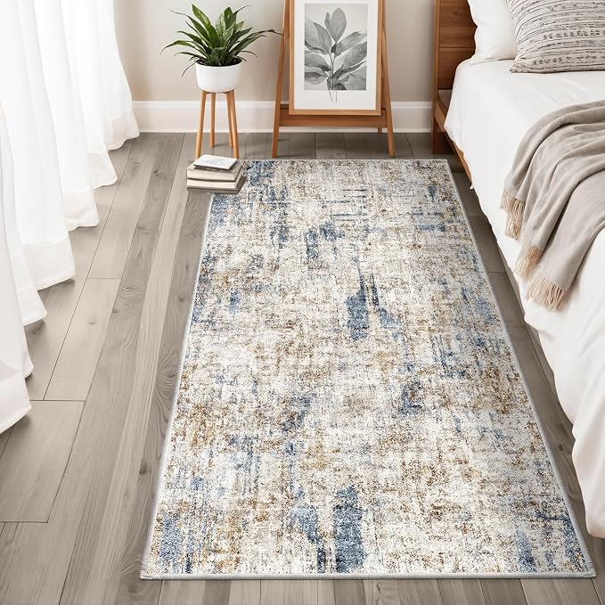 3x6 Washable Non-Slip Kitchen Runner Rug – Modern Abstract Wide Floor Carpet - Image 4