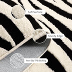 YIHOUSE 2×3 Ft Entryway Rugs: Washable Zebra Striped Small Rug - Image 5
