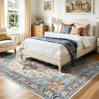 Lofus 5x7 Washable Rugs Non-Slip, Vintage Floral Area Rug - Image 2