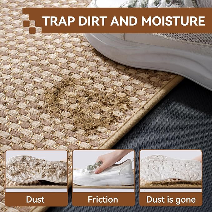 Front Door Mat, Absorbent Dirt Resist Washable Non Slip Low-Profile Indoor Mats - Image 3