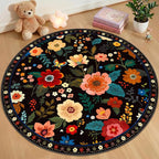 RELEANY Floral 4ft Area Rugs Washable Print Boho Cute Carpet Non Slip Flower by RELEANY