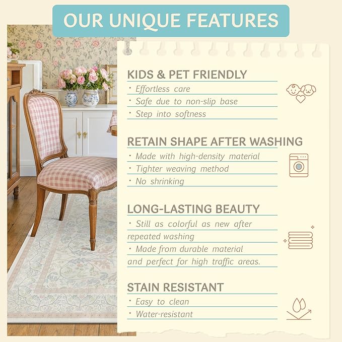 Pink and Blue Rugs for Bedroom Girls 5x8 - Image 6
