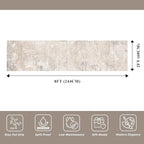 2x8 Washable Hallway Runner Rug – Non-Slip Modern Abstract Neutral Low-Pile - Image 2