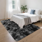 4x6 Dark Grey and Black Fluffy Rug - Image 2
