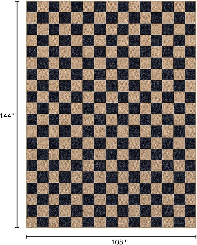 Lahome Colette Checkered Easy Jute Rug, 9x12 Area Rug - Image 2